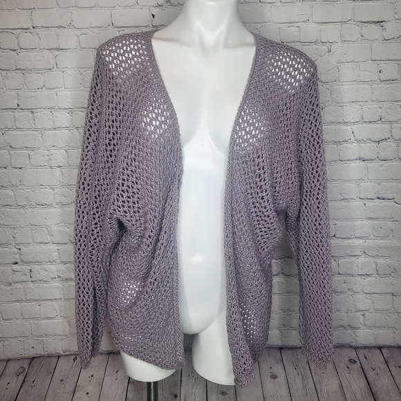 Don't Ask Why Open Knit Crochet Cardigan - Dusty Purple - One Size - Picture 1 of 11